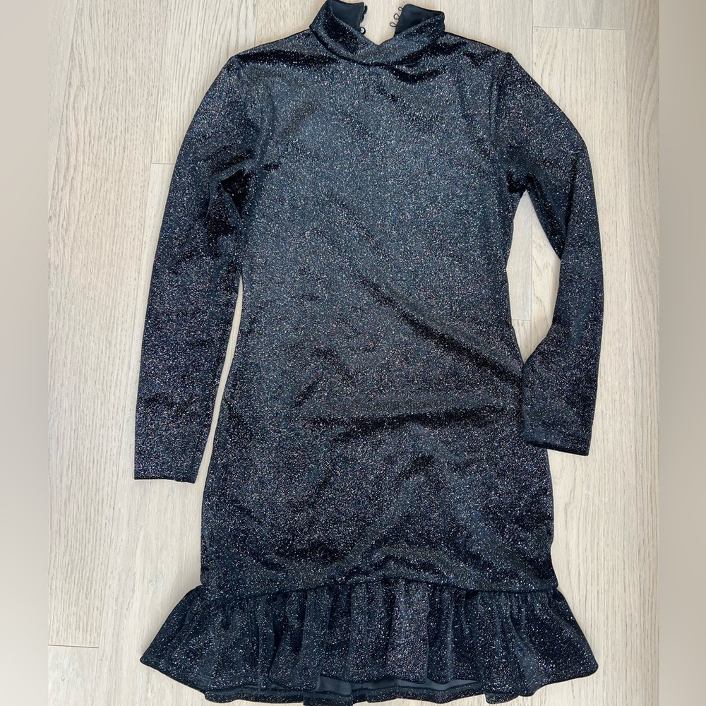 Lovers & Friends Sparkling Black Long Sleeve Dress